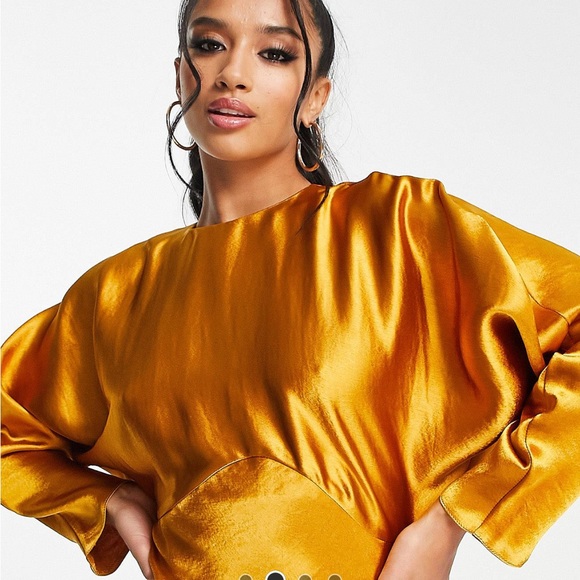 ASOS petite satin batwing dress - Picture 3 of 3